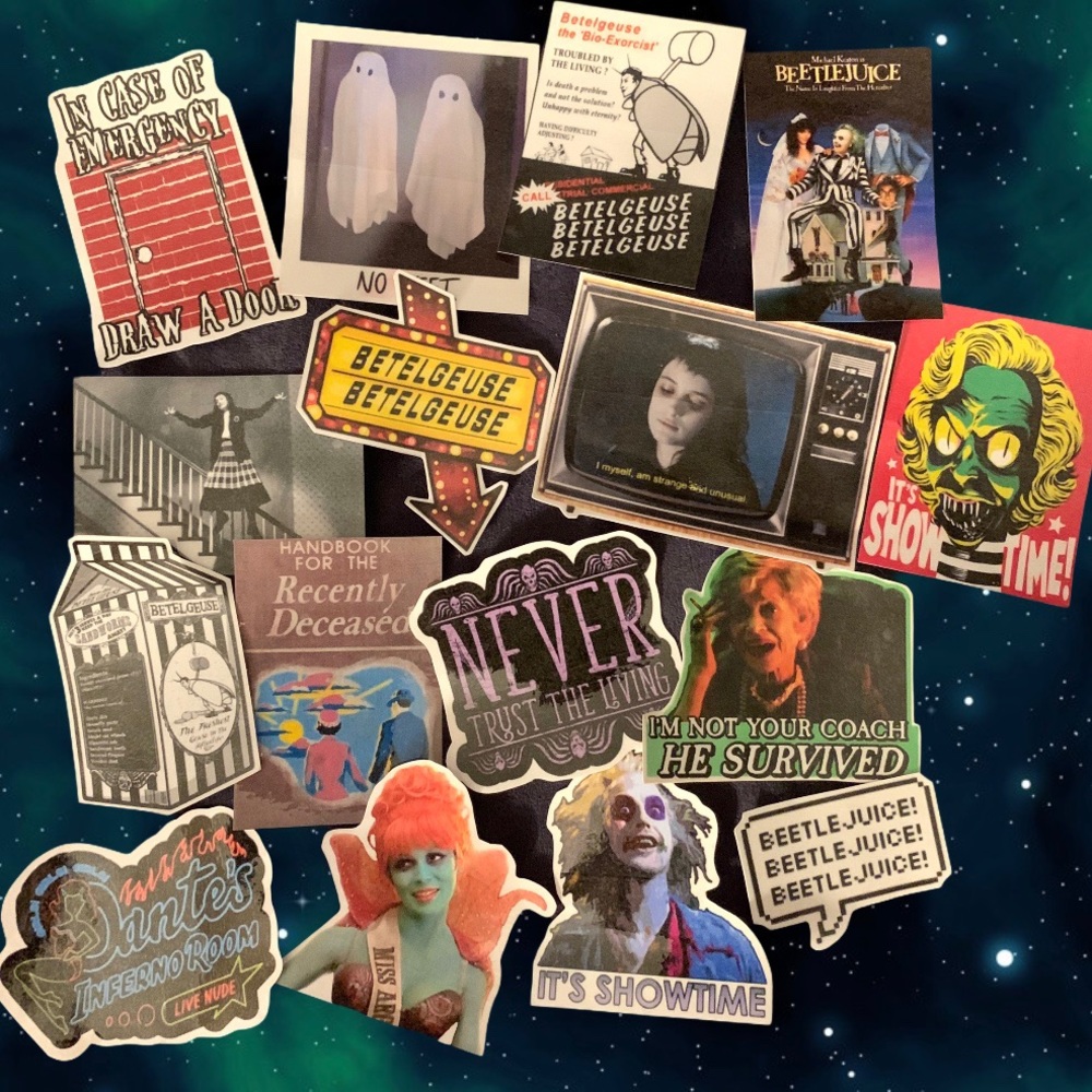 Beetlejuice handmade sticker pack